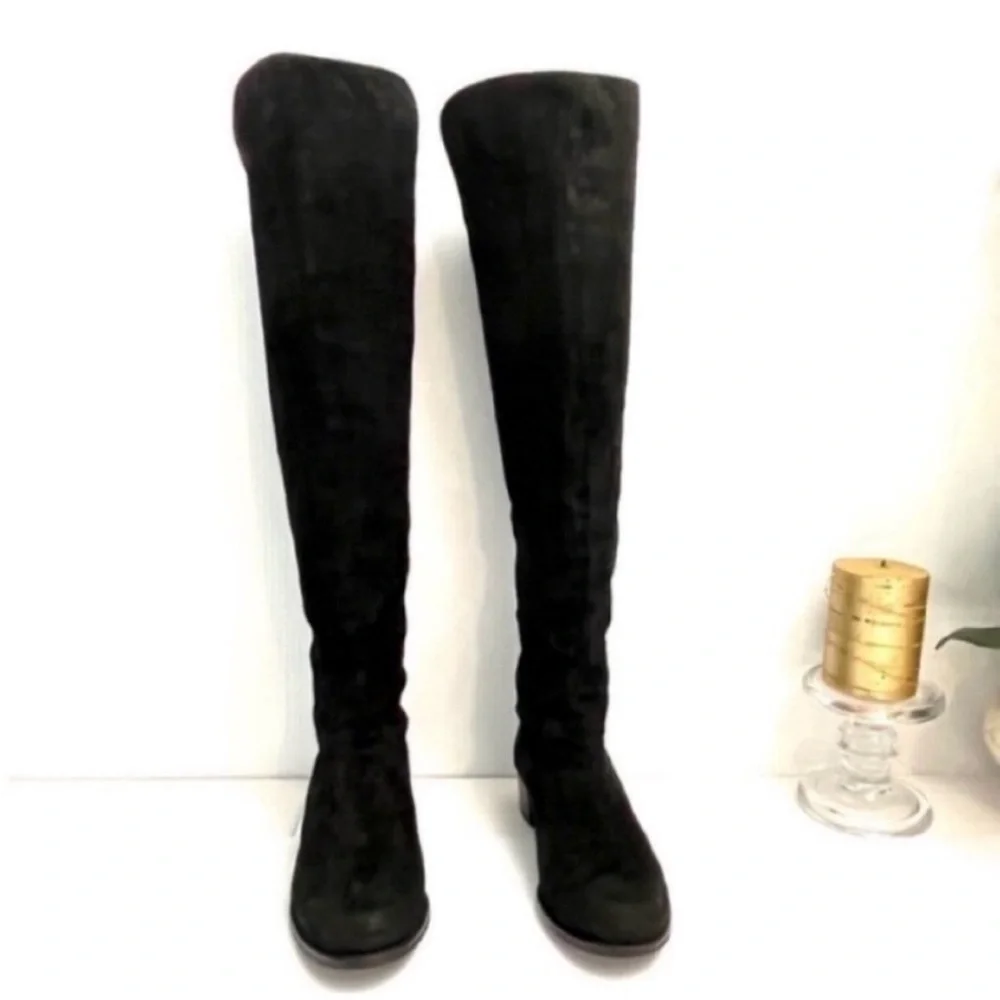 Stuart Weitzman Black Over-the-Knee Suede Boots - Women's Size 7.5